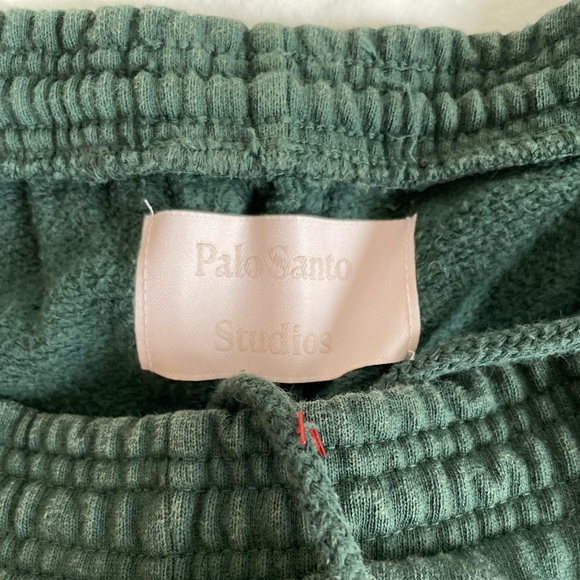 Palo Santo Studios Trio Peach On Earth Sweatpants in Evergreen S/M - Picture 8 of 8